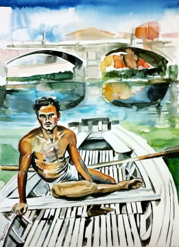 "Pier Paolo" | 2020 | Rinaldo Hopf Aquarell, 70x50 cm